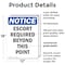 Signmission Escort Required Beyond This Point OSHA Notice Sign, Plastic, 12in W x 18in L, 2PK OS-2PACK-NS-P-1218-V-12160 - alternate 2